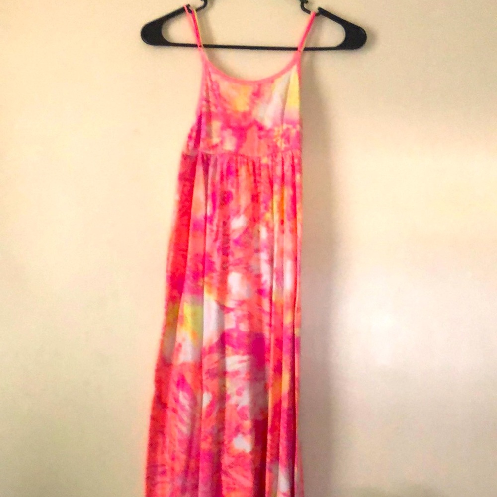 Neon Tie Dye Ankle Length Dress